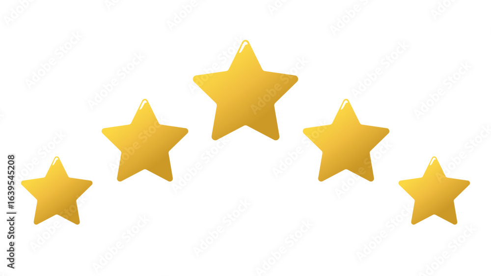 Fototapeta premium Five Star icon. Download Rating, Review, Five-Star Rating