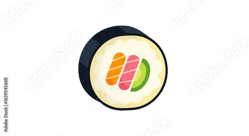 Sushi roll with three fillings