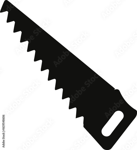Black Silhouette of a hand saw icon 