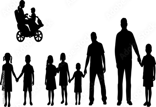 Vector silhouette of family.
