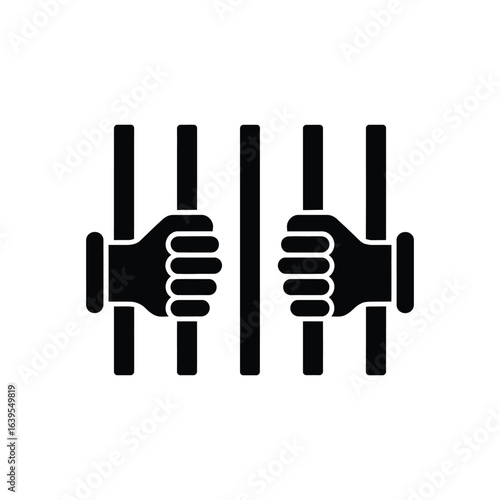 Hands gripping prison bars symbolizing confinement