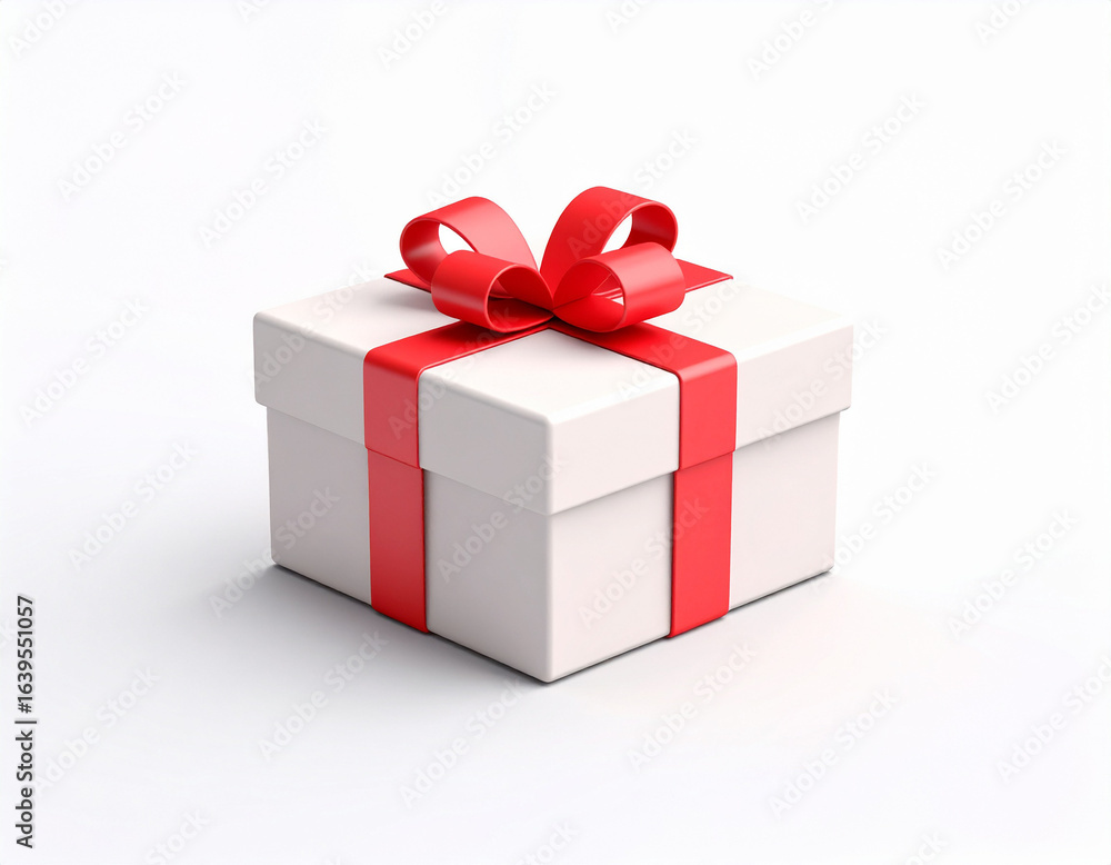 Obraz premium Gift box with red ribbon