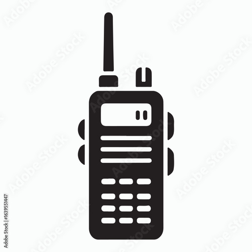 Simple Vector Illustration of a Portable Two-Way Radio
