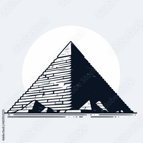 vector illustration silhouette of giza pyramids
