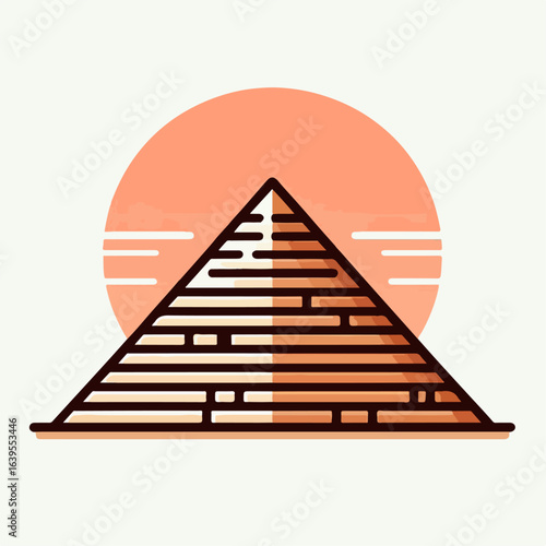 vector illustration line art of giza pyramids