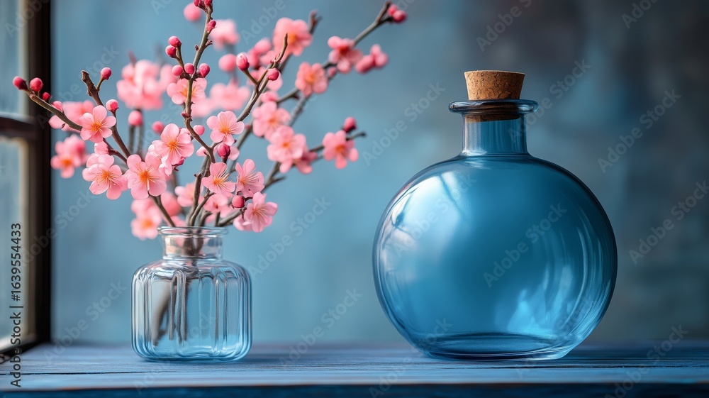 Close-Up Still-life Vase And Flowers Serene Interior Atmosphere Close-Up Still-life Vase And Flowers Serene Interior Atmosphere