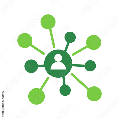 Network User Icon Vector Illustration Green Version