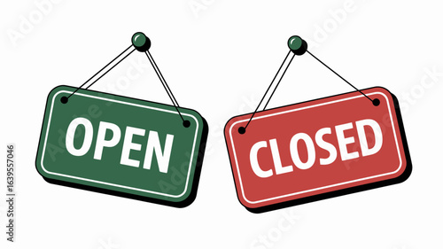 Instantly attract customers with clear OPEN and CLOSED business signs, signaling availability and operational status for your storefront.