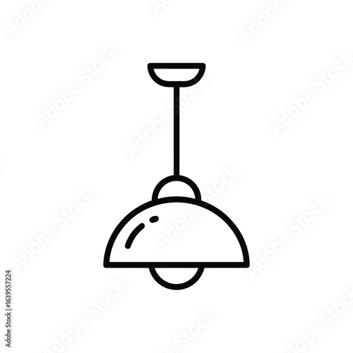 Simple line art icon of a pendant light fixture