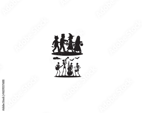 Halloween Man Silhouette Vector with white background