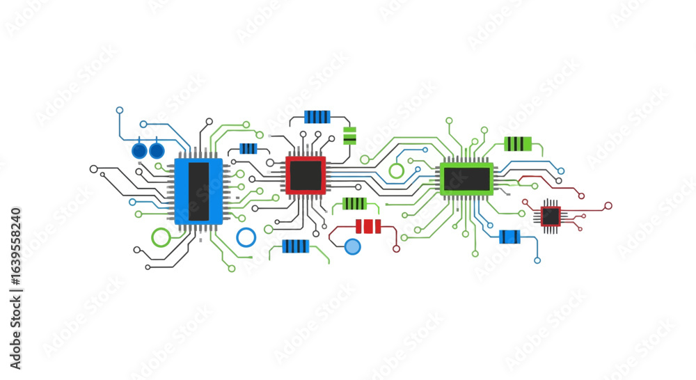 Fototapeta premium Colorful circuit board design