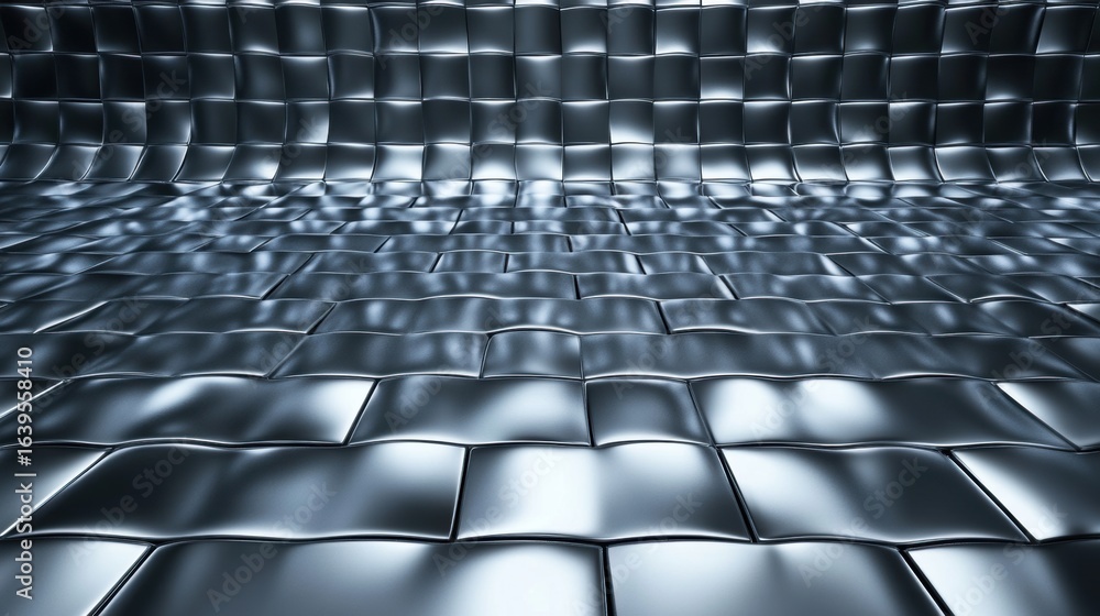 Naklejka premium Metallic Texture with Wavy Surface Reflection in Modern Abstract Design for Creative Projects and Customized Backgrounds