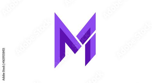 Purple geometric letter m design