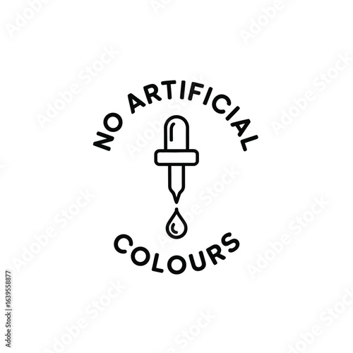 No artificial colours stamp with dropper icon