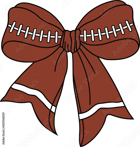 football Coquette Bow Svg