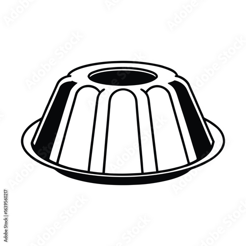 Silhouette of flan mold isolated on a white background