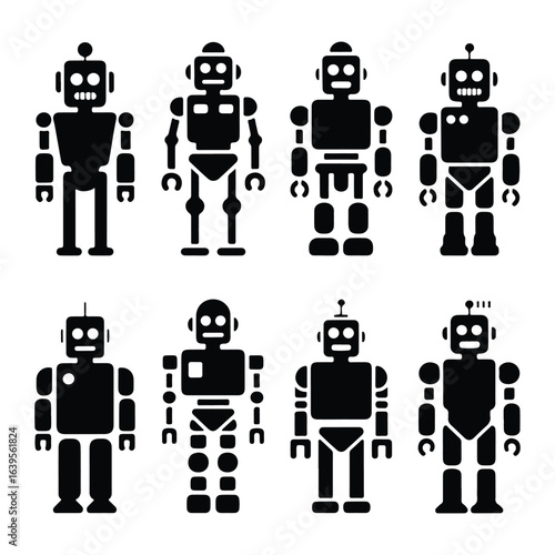 Diverse black robots android artificial intelligence