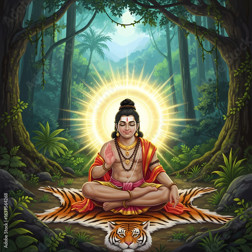 Lord Ayyappa Sitting in Yogic Pose in Sabarimala