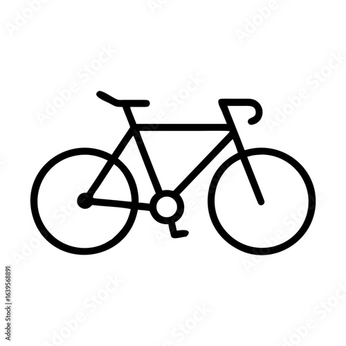 Simple line drawing of a bicycle on a white background