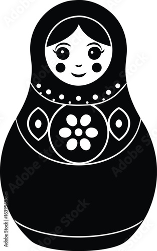 Christmas ethnic style silhouette on transparent background