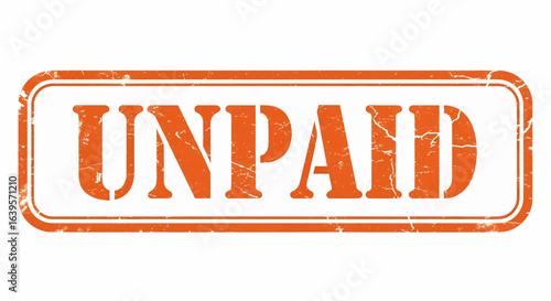 Unpaid grunge rubber stamp vector illustration on white