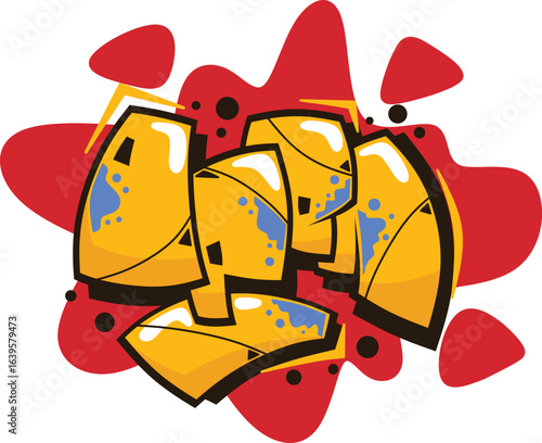 open  word graffiti text sticker illustration	
