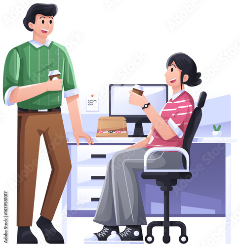 coworker talking in the office