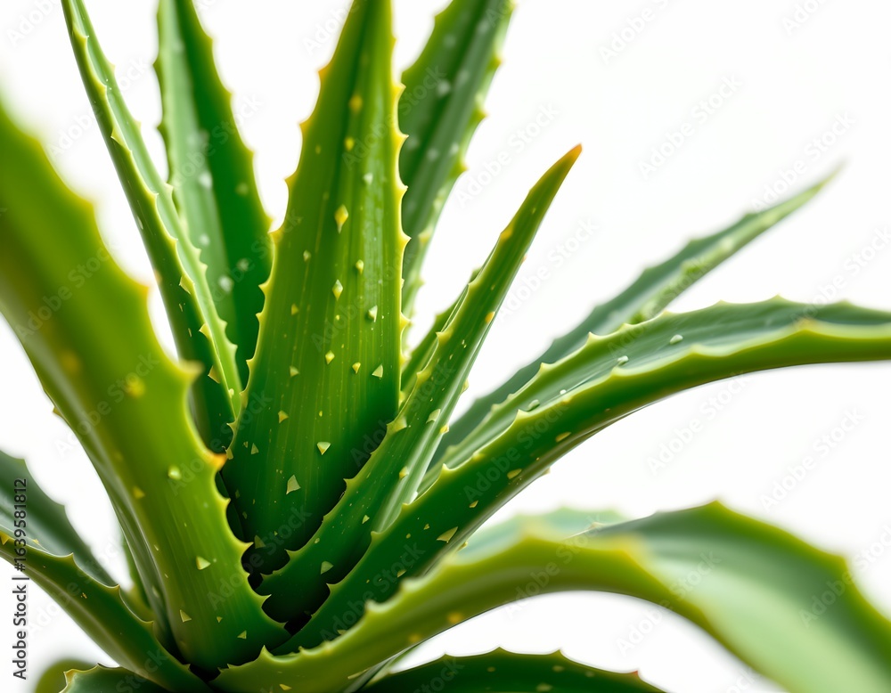 Obraz premium a close up of an aloe vera plant, highlighting its spiky leaves and prominent pores
