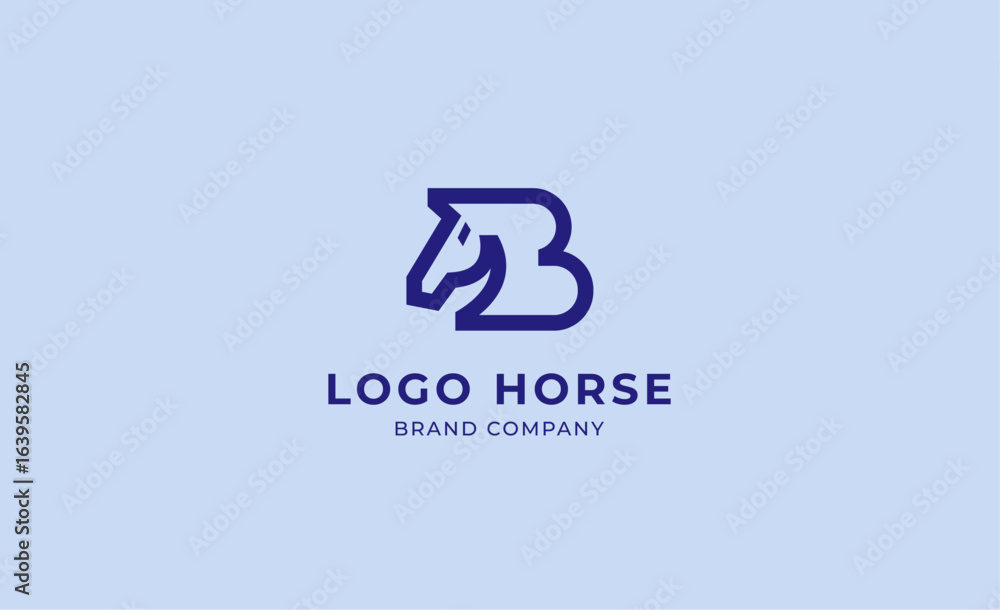Logo horse with letter B in Bold Line concept. Minimalist, Simplicity and modern logo template vector head horse ,bold and strong company brand. Logo horse with letter B in Bold Line concept. Minimalist, Simplicity and modern logo template vector head horse ,bold and strong company brand.