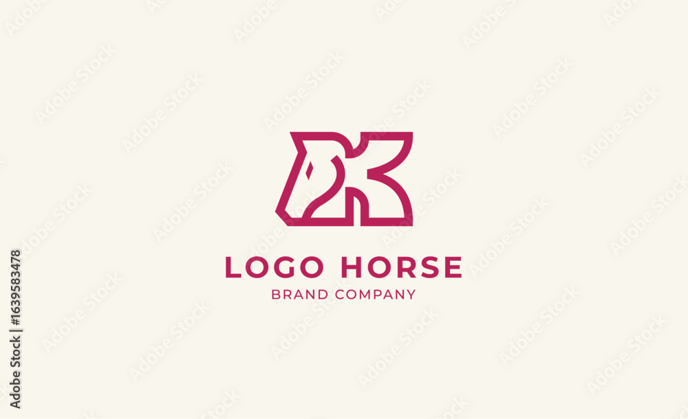 Logo horse with letter K in Bold Line concept. Minimalist, Simplicity and modern logo template vector head horse ,bold and strong company brand. Logo horse with letter K in Bold Line concept. Minimalist, Simplicity and modern logo template vector head horse ,bold and strong company brand.