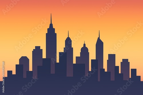 city skyline at sunset © Muhammad