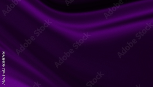 Elegant deep purple silk fabric with smooth folds and luxury textile background