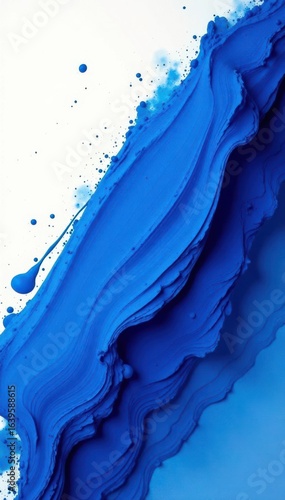 Deep cobalt and cerulean brushstrokes, dynamic abstract backdrop, contemporary, intense, abstract