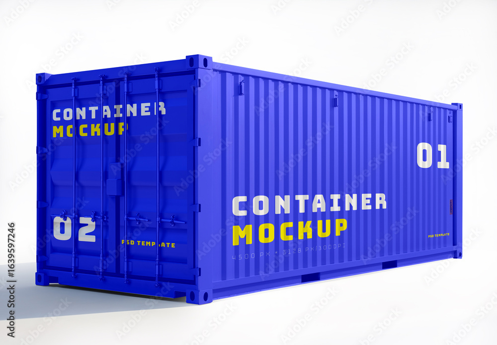 One Shipping Container Template Commercial Shipping Container Mockup Stock Template | Adobe Stock
