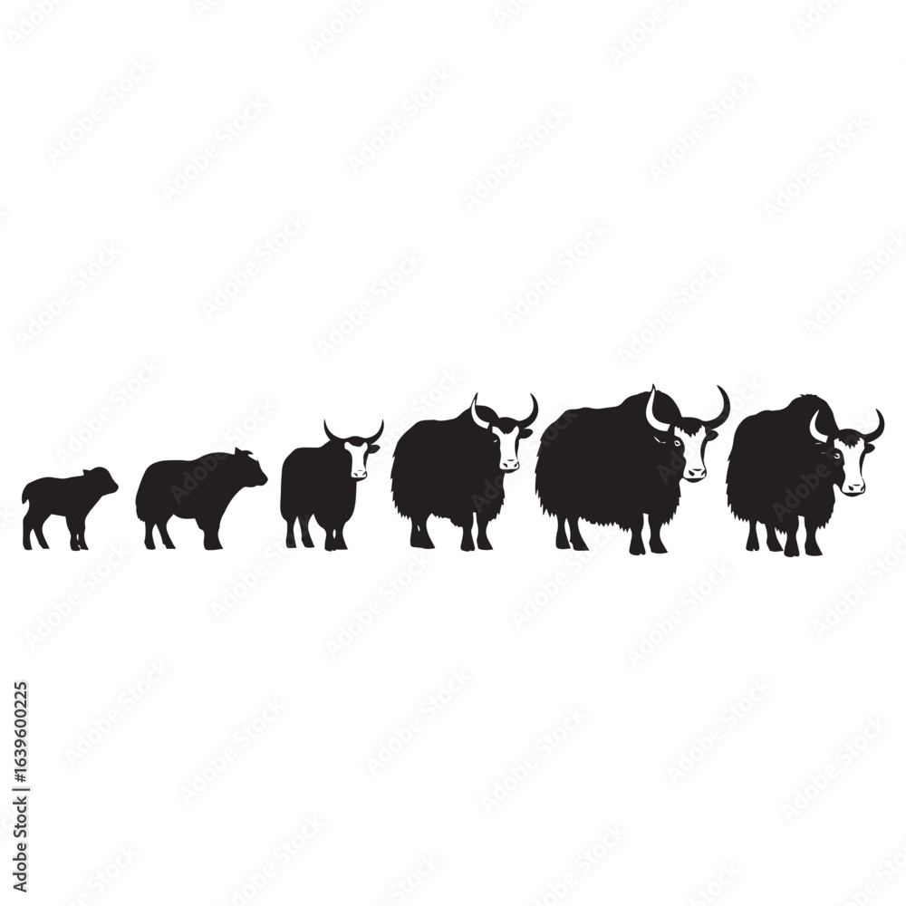 Obraz premium Yak silhouette