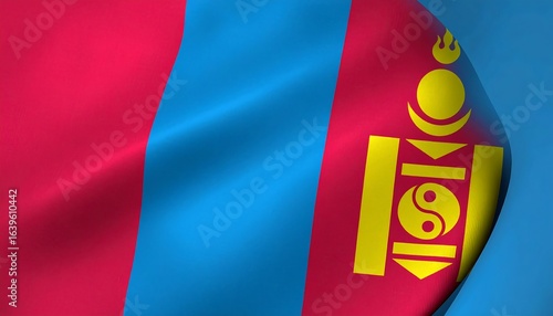 Mongolian flag waving