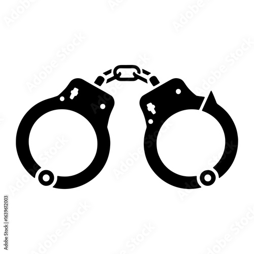 Black Handcuffs Linked Together metal chain