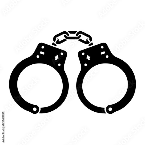 Black Handcuffs Symbol restraint metal