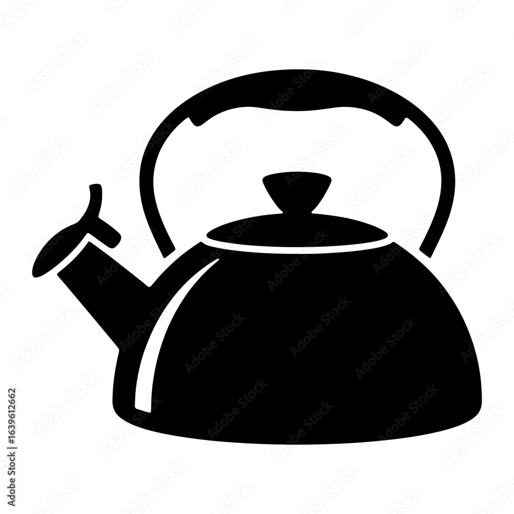 Obraz premium Black Kettle Silhouette teapot white