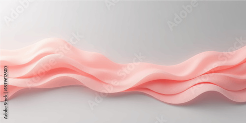Flowing pink liquid soap and soft bubbles create a silky wave of artistic lines and light