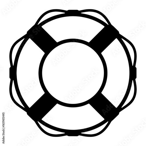 Black life preserver ring buoy safety equipment