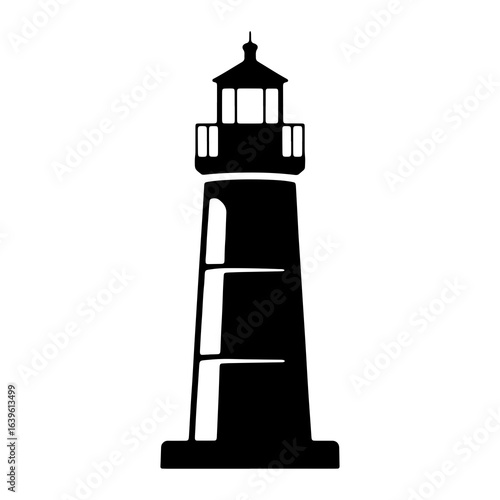 Black lighthouse silhouette beacon maritime