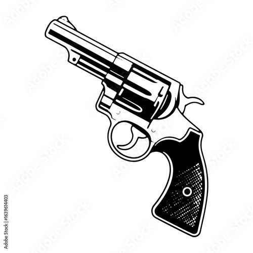 Black revolver gun illustration firearm weapon