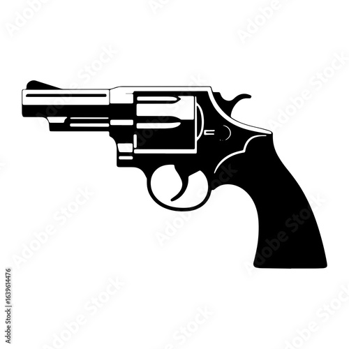 Black revolver handgun firearm weapon