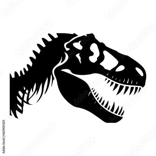 Dinosaur skull silhouette prehistoric ancient