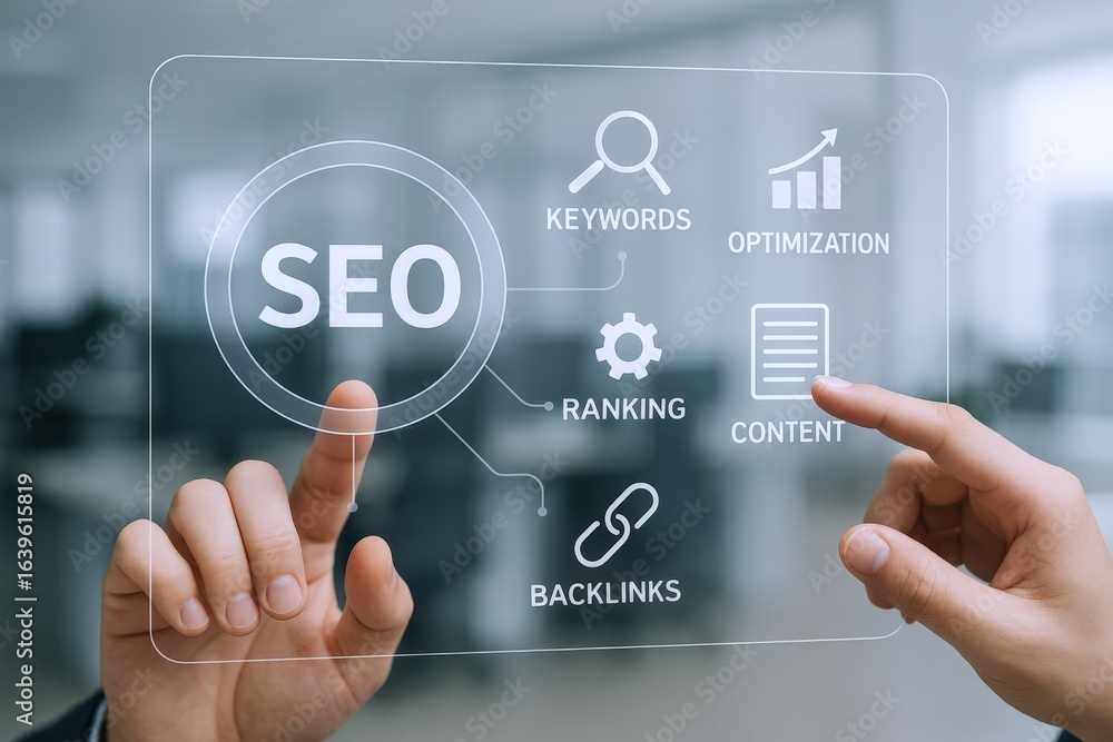 Digital SEO Strategy Interface with Ranking Optimization, Content Creation, and Backlink Analysis for Online Business Growth Digital SEO Strategy Interface with Ranking Optimization, Content Creation, and Backlink Analysis for Online Business Growth