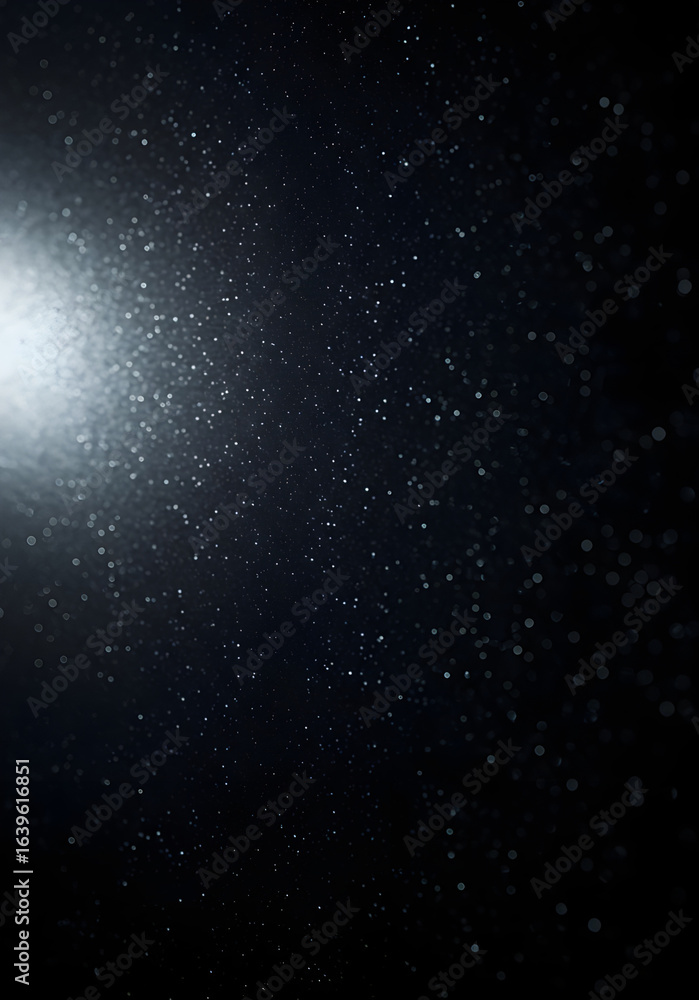 Fototapeta premium Abstract Dark Background with Shimmering Light Particles and Bokeh Effect