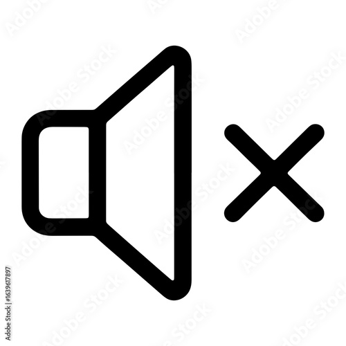 Muted speaker icon with cross volume sound