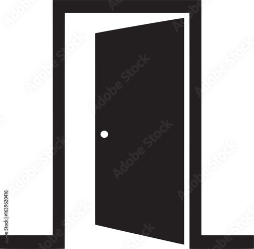 Open Door Entrance Exit Icon Vector Illustration Isolated on Transparent Background