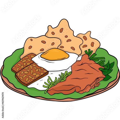 Simple graphic icon of a meal in a bowl with a fork, representing healthy eating, diet, and nutrition concepts. A minimalist illustration for food-related designs.